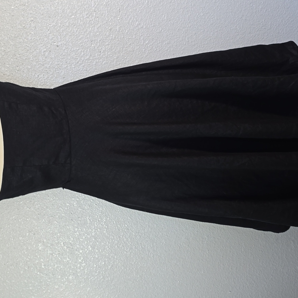 Ralph Laure Linen Black Halter Midi Dress - Picture 9 of 10